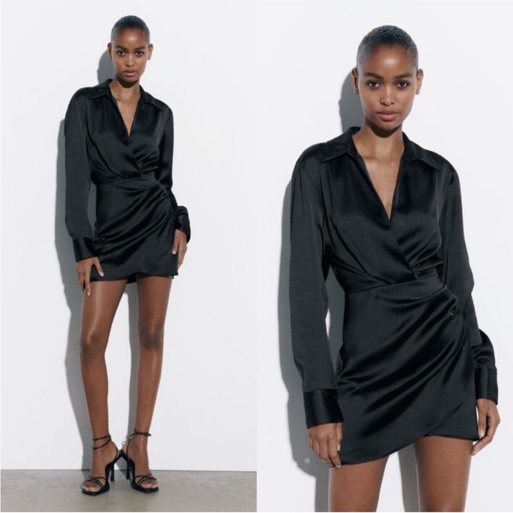 Zara silk shirt dress - size small